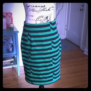 Green and black geometric skirt